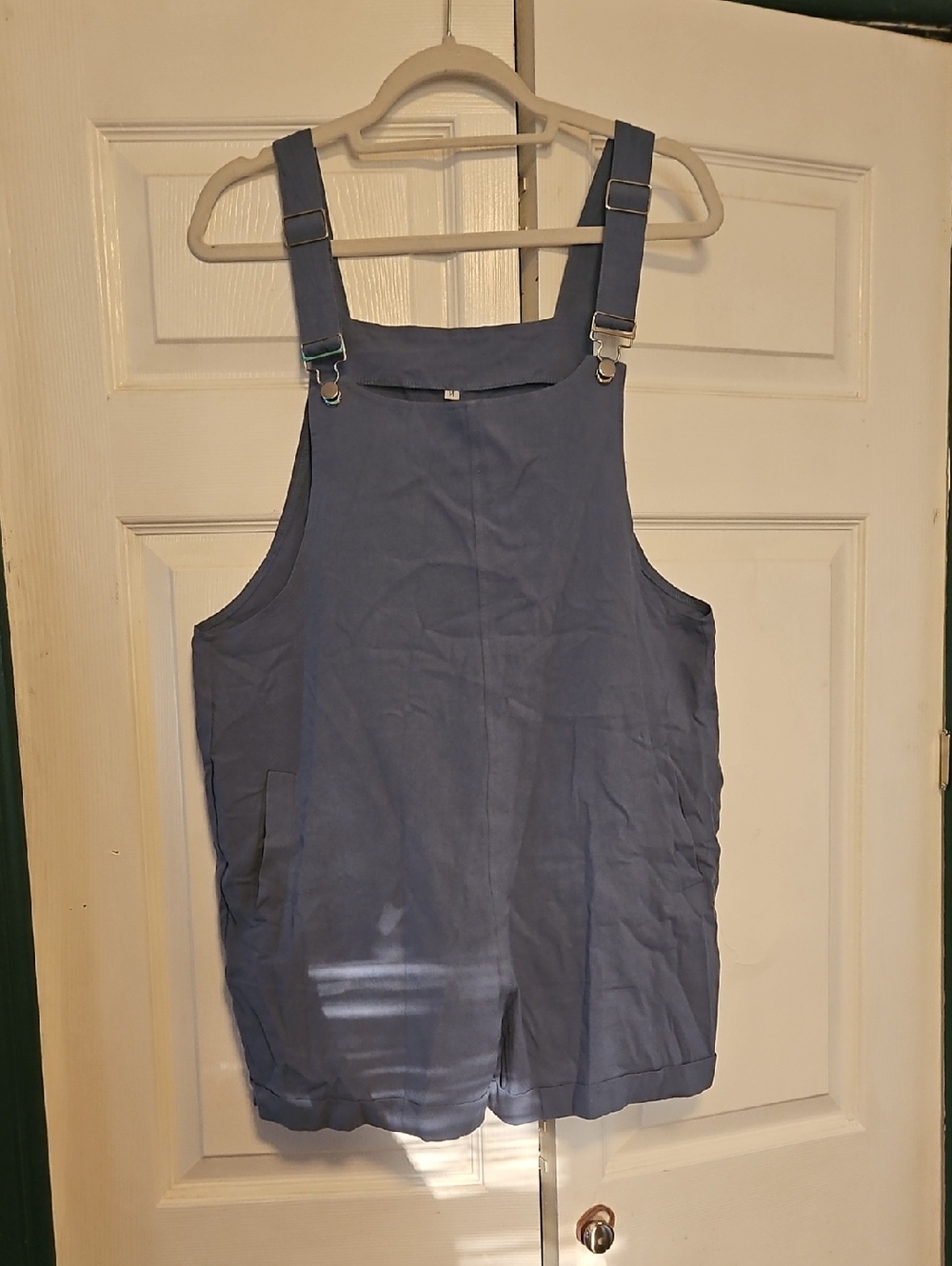 Blue Adjustable-Strap Romper